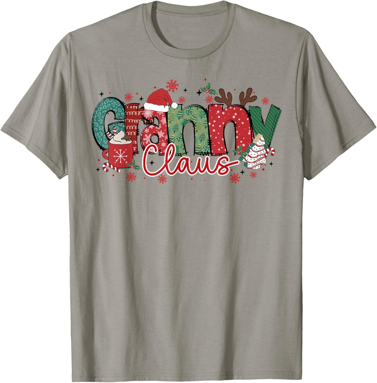 Granny Claus Christmas Pajama Santa Claus Family Matching T-Shirt - T-Shirt | Sand