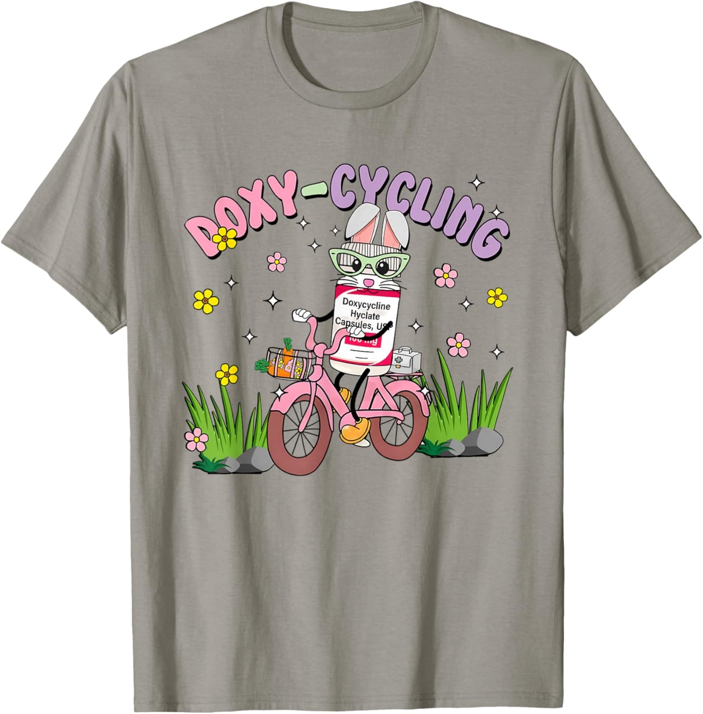 Doxycicling Easter Day Pharmacy Bunny Ears Nusing Student T-Shirt - T-Shirt | Sand