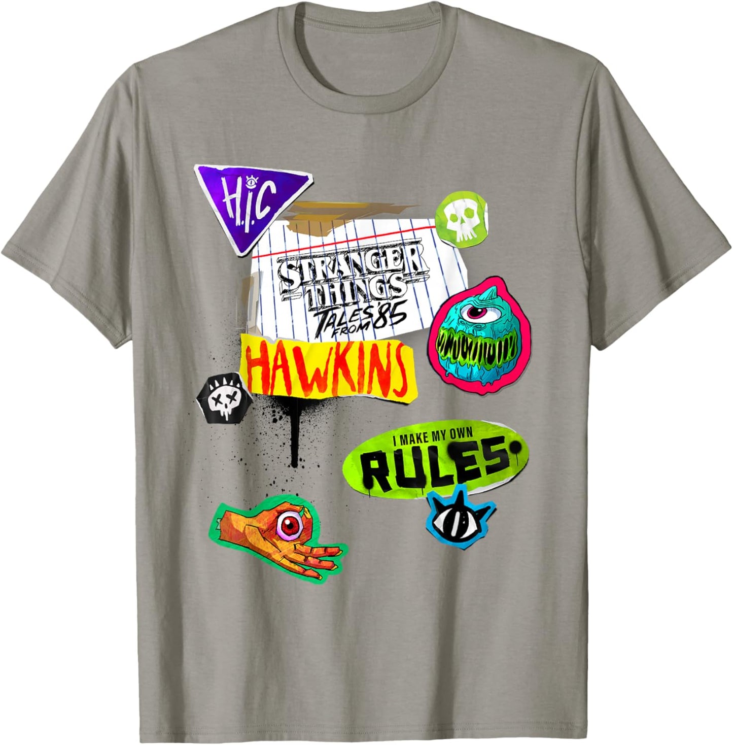 Stranger Things Tales from '85 Scrapbook Icons T-Shirt - T-Shirt | Sand