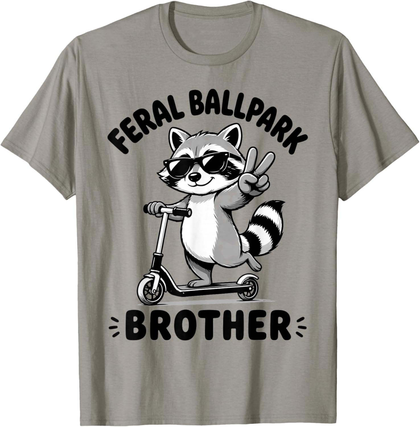 Raccoon and Scooter Feral Ballpark Brother Ballfield Sibling T-Shirt - T-Shirt | Sand