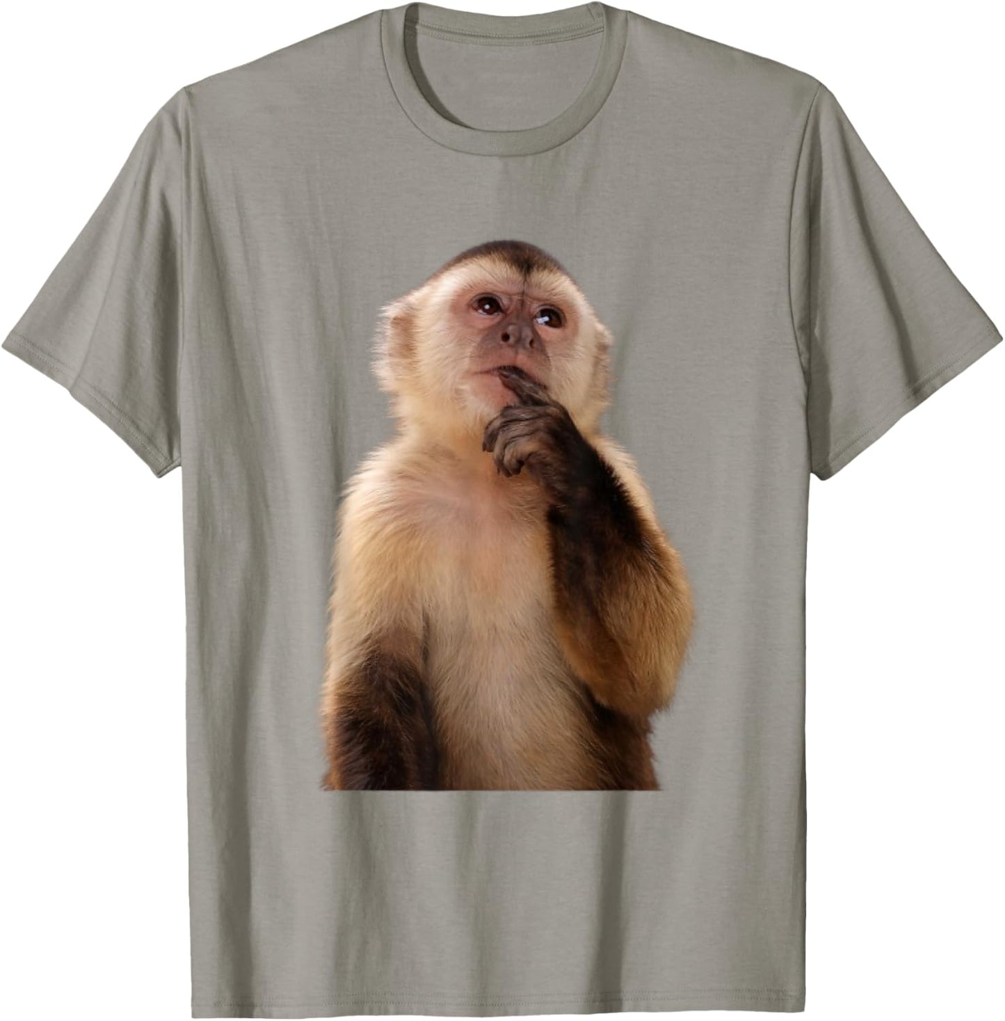 Funny Thinking Monkey Meme Sarcastic T-Shirt - T-Shirt | Sand