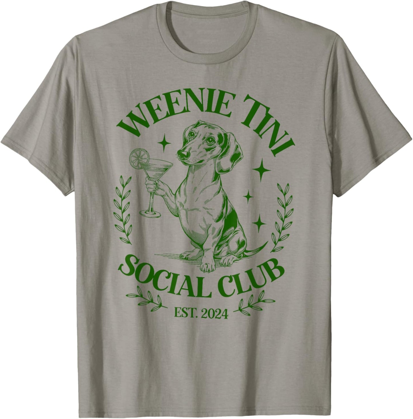 Dachshund Weenie Tini Social Club Lover funny Weiner Dog Women T-Shirt - T-Shirt | Sand