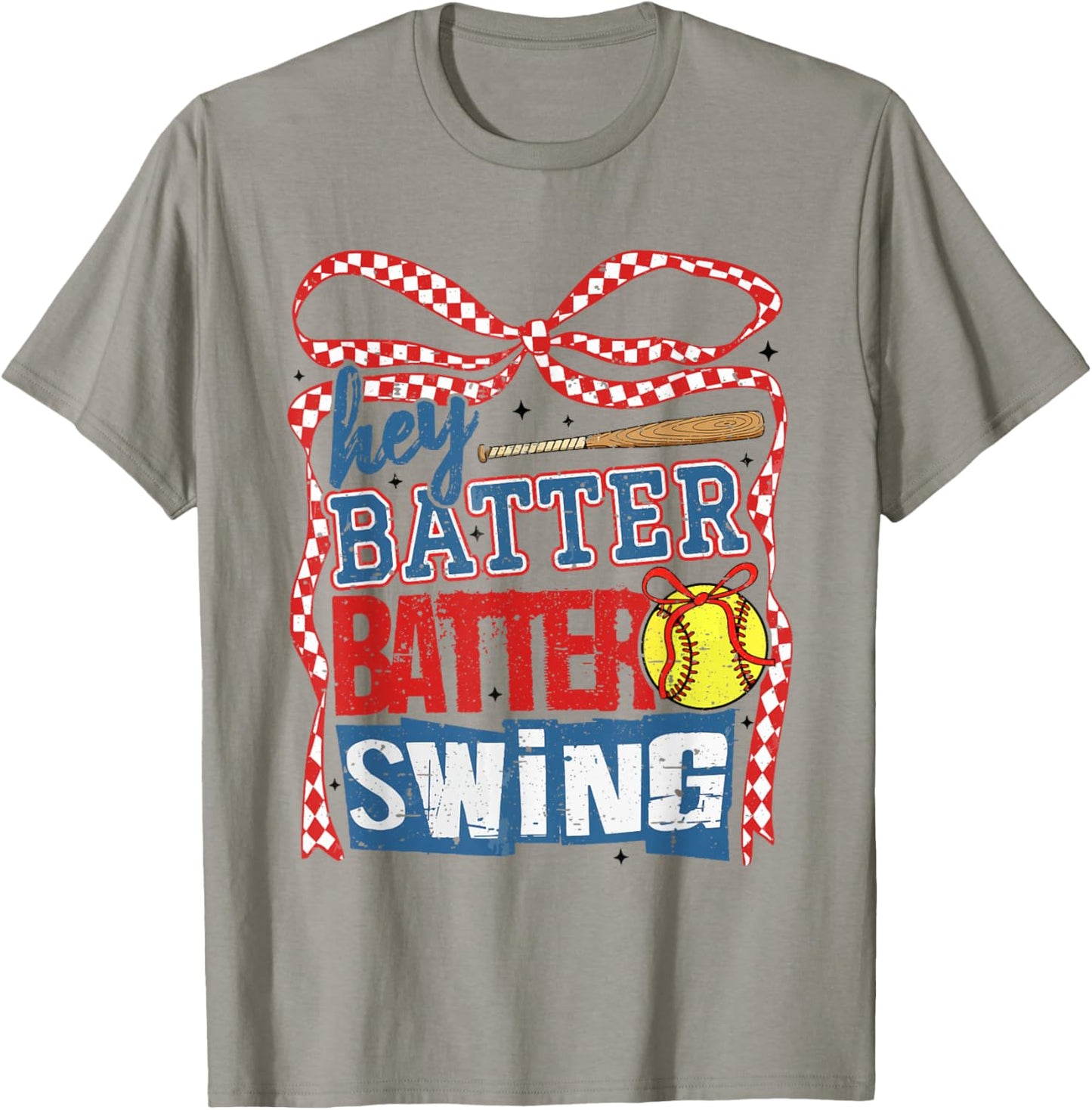 Retro Softball Hey Batter Batter Swing Game Day Softball Mom T-Shirt - T-Shirt | Sand
