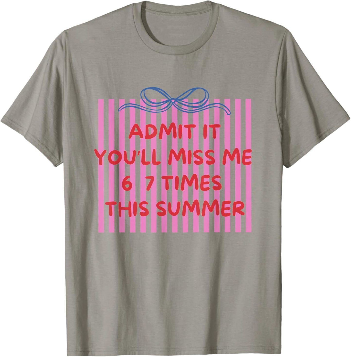 Women End of Year 67 Teacher Striped 6 7 Teacher Summer T-Shirt - T-Shirt | Sand