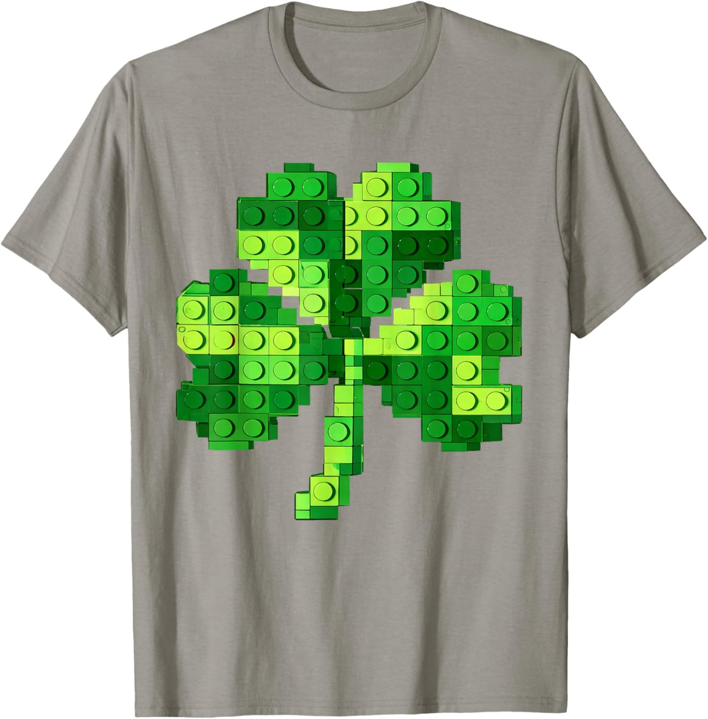 Funny Building Shamrock Blocks St Patricks Day Kids Boys T-Shirt - T-Shirt | Sand