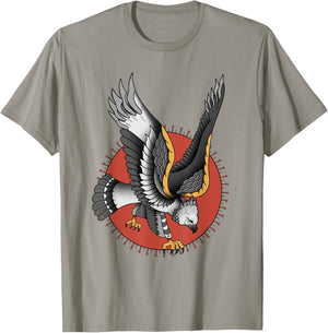 Vintage American Traditional Harpy Eagle Tattoo T-Shirt - T-Shirt | Sand