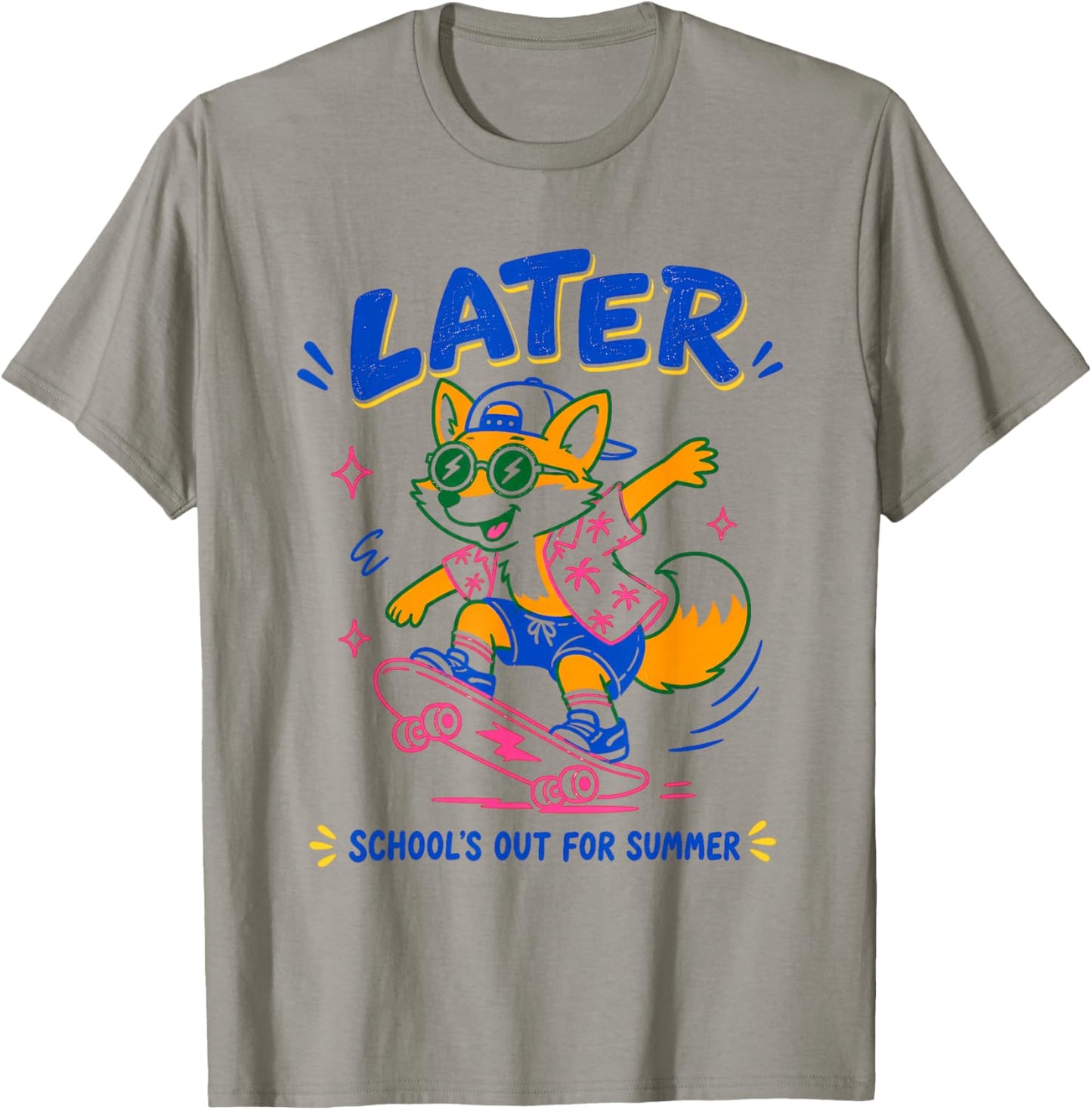 Cute Later Fox School's Out for Summer for Students T-Shirt - T-Shirt | Sand