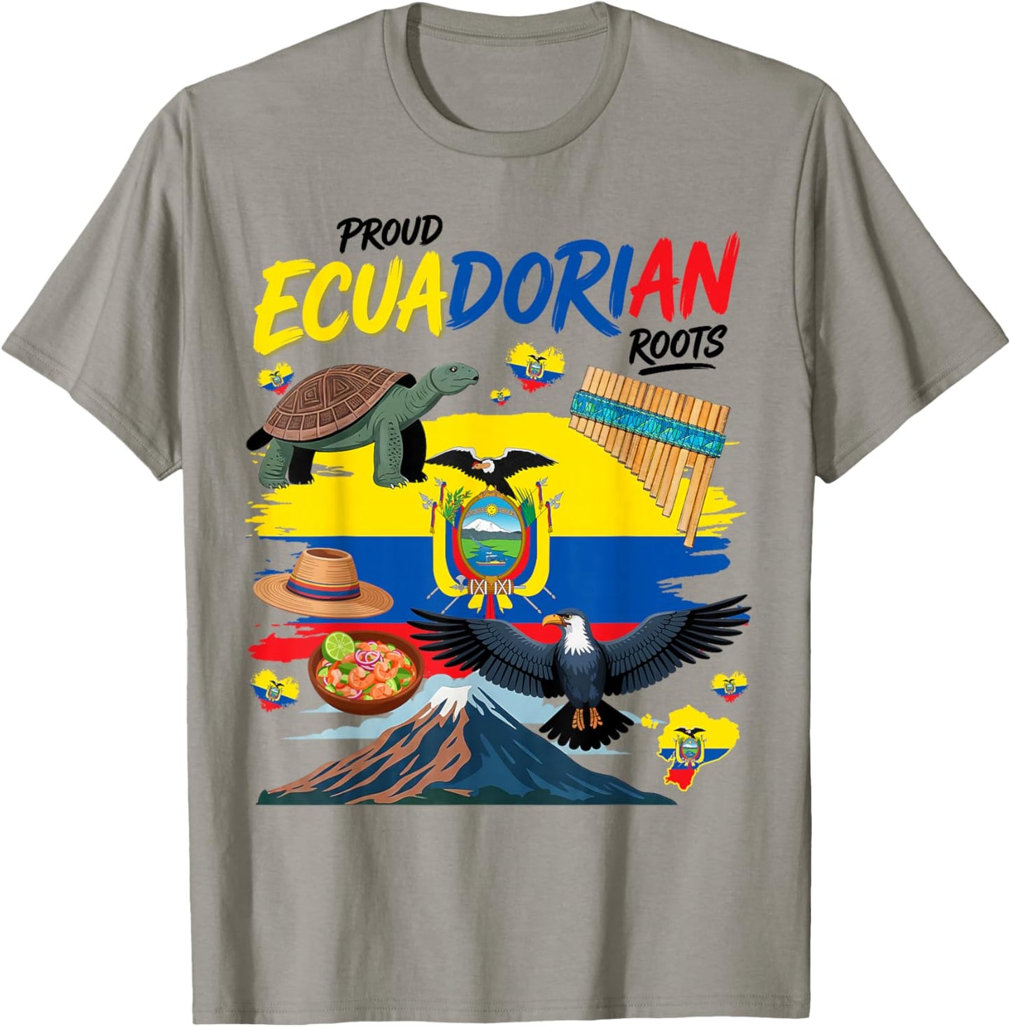 Ecuadorian Roots Outfit Idea for Kids Ecuador Flag Themed T-Shirt - T-Shirt | Sand