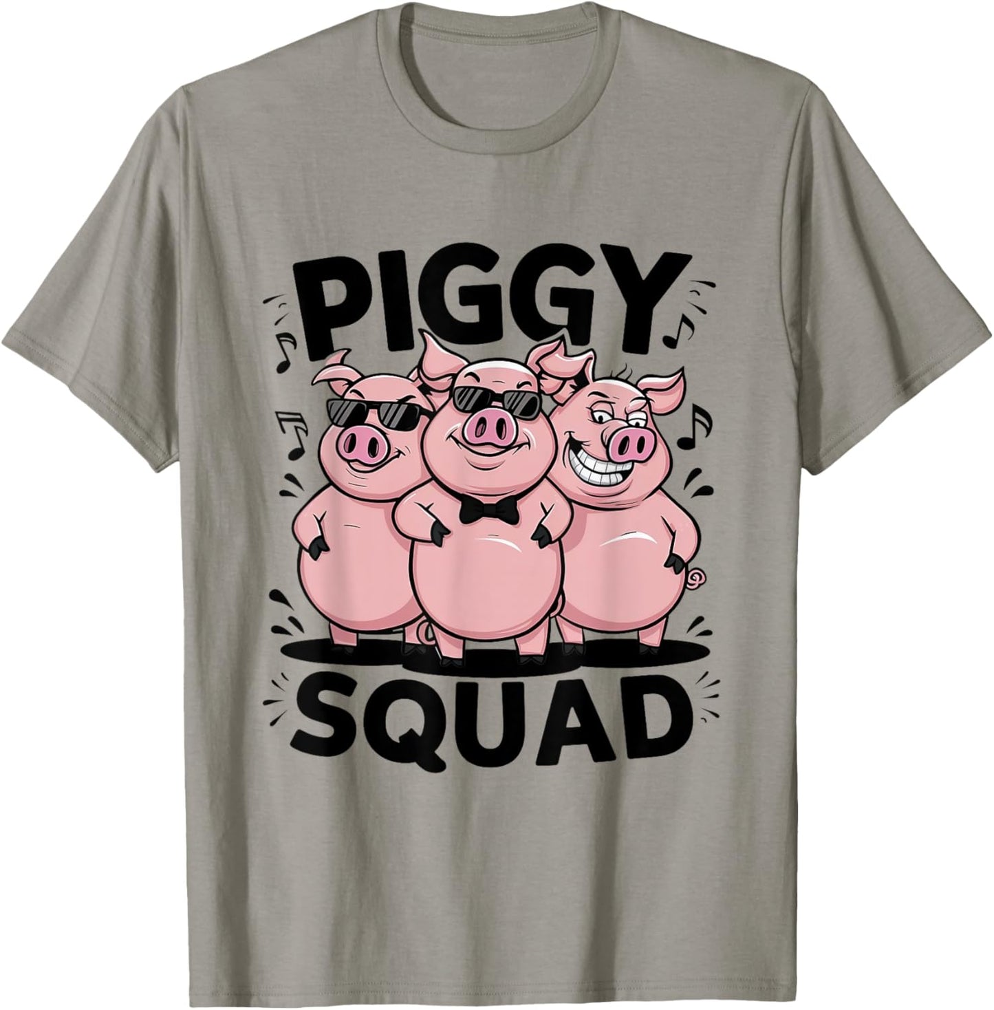 Piggy Squad Funny Farmer Life Farm Pigs Lover Woman Men Kids T-Shirt - T-Shirt | Sand