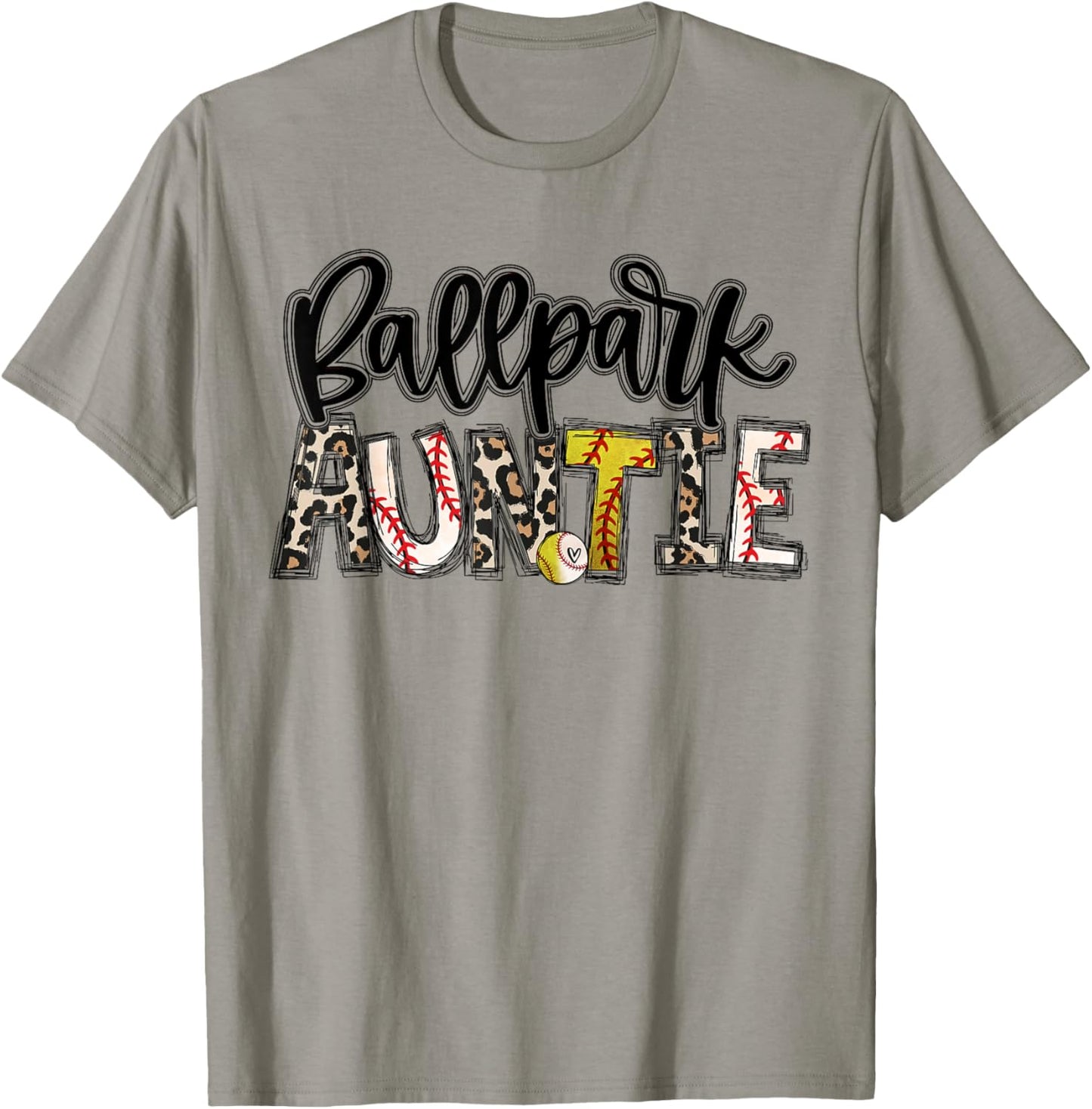 BallPark Auntie Softball Baseball Aunt Baller Mother's Day T-Shirt - T-Shirt | Sand