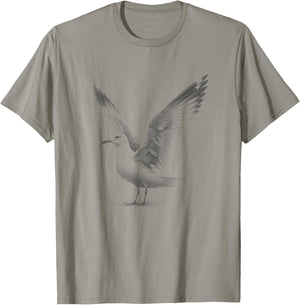 Vintage Seagull Sketch Art Design T-Shirt - T-Shirt | Sand