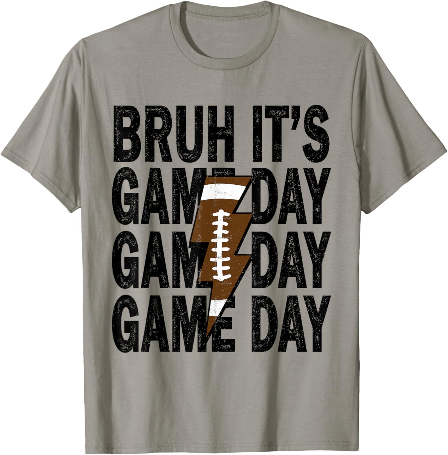Bruh It's Game Day Football Season Boys Teens Kids Men T-Shirt - T-Shirt | Sand