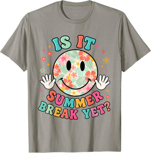 is It Summer Break Yet Funny Happy Last Day of School T-Shirt - T-Shirt | Sand