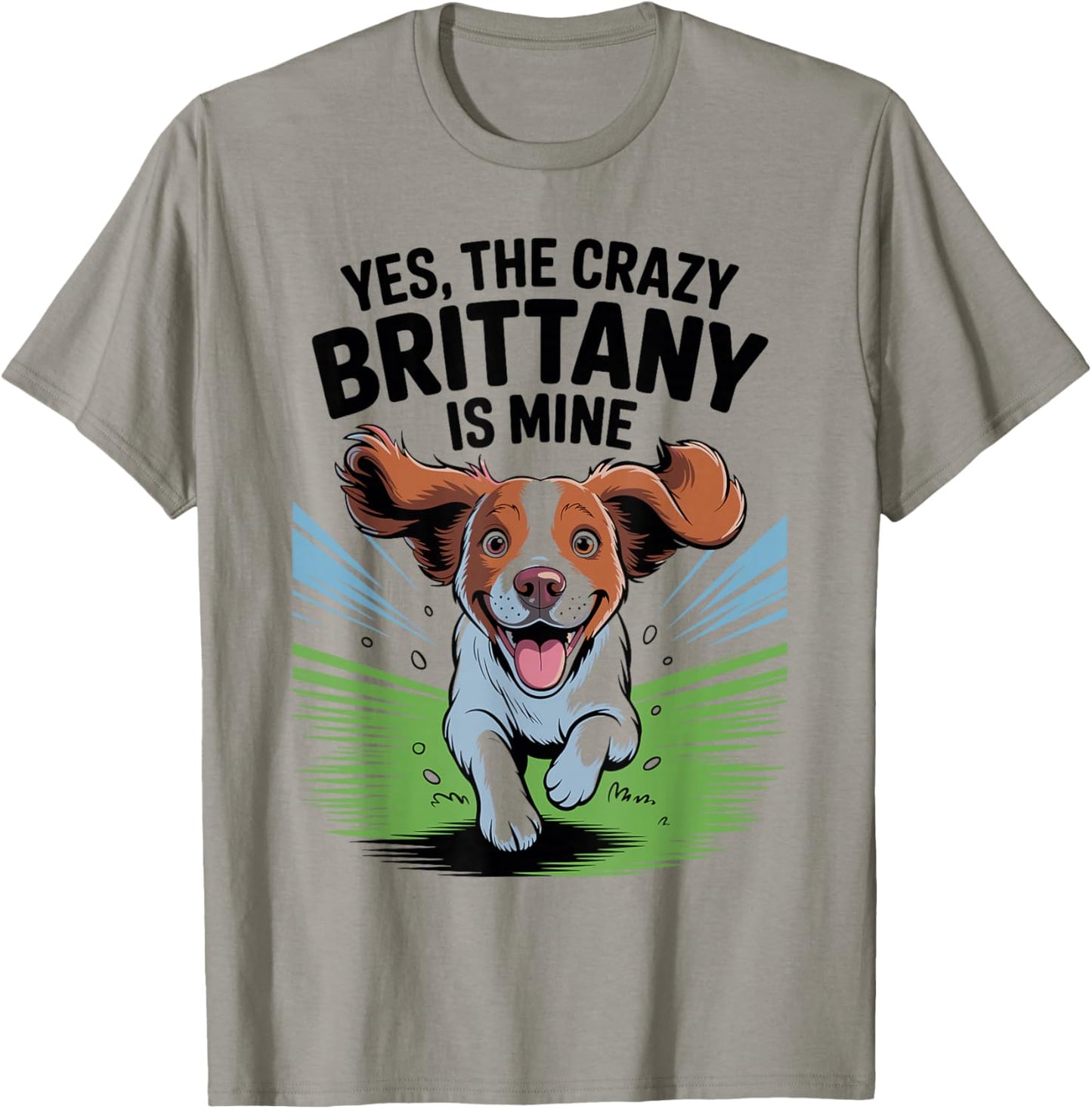 Cute Pet Owner Dog Breed Lover Cartoon Style Funny Brittany T-Shirt - T-Shirt | Sand