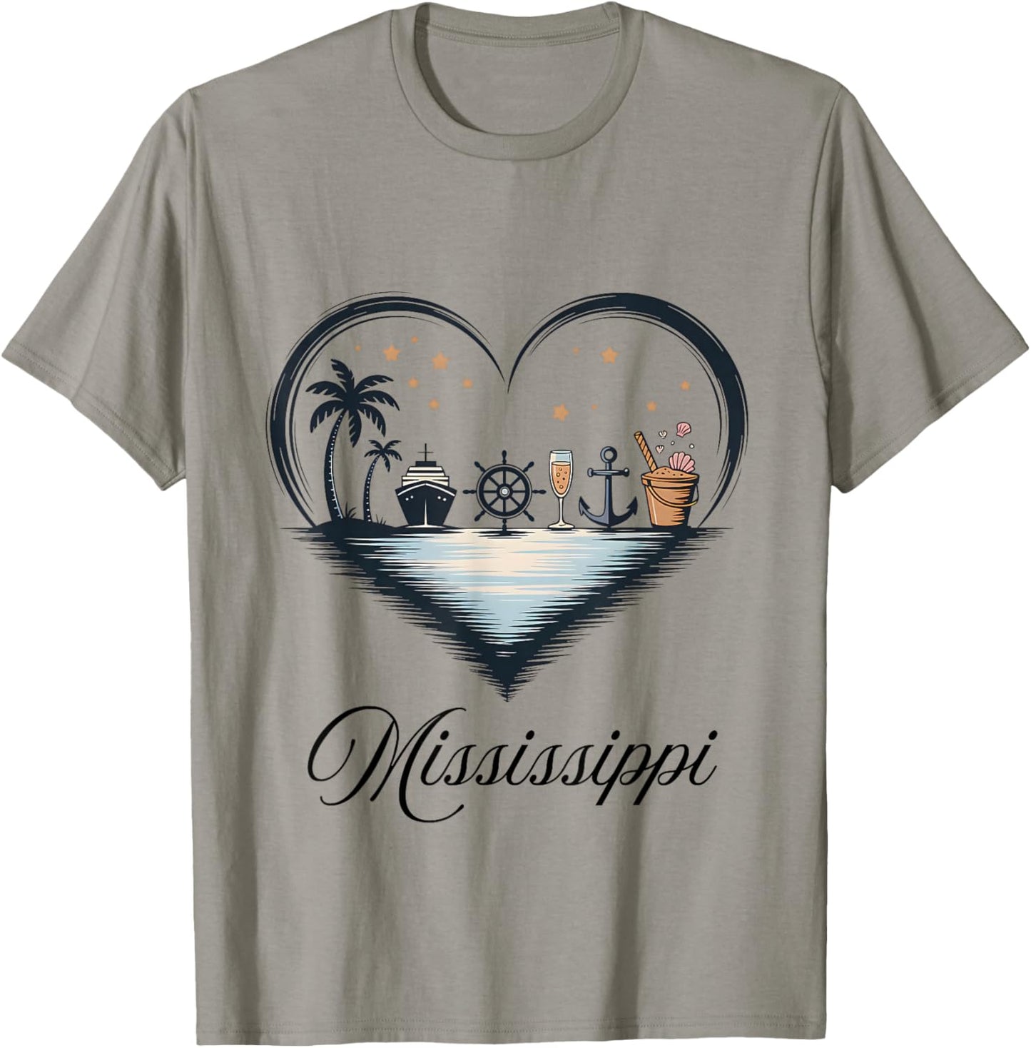 Girls Trip Cruise Vacation Travel Mississippi T-Shirt - T-Shirt | Sand