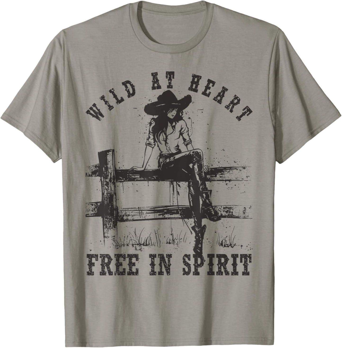 Wild at Heart Free in Spirit Cowgirl Vintage Western T-Shirt - T-Shirt | Sand