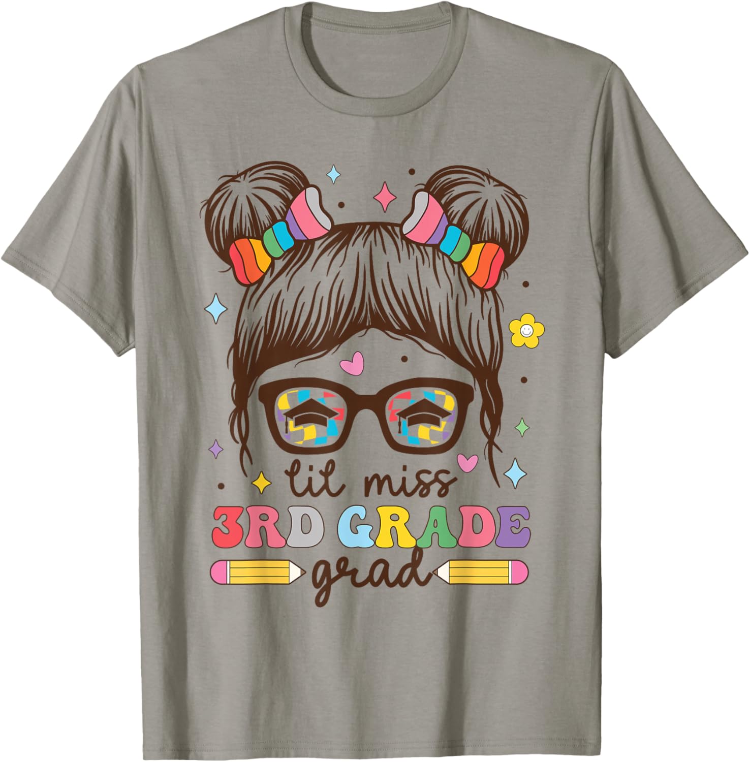 Lil Miss 3rd Grade Grad Graduation Last Day of School Girl T-Shirt - T-Shirt | Sand