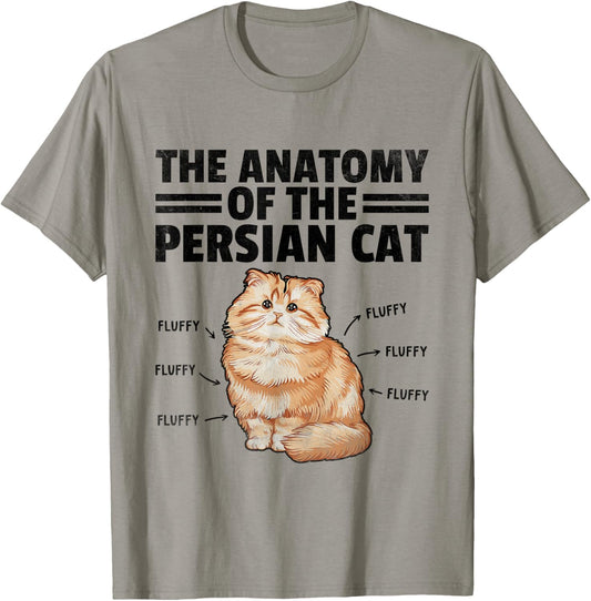 The Anatomy Of The Persian Cat Persian Longhair T-Shirt - T-Shirt | Sand