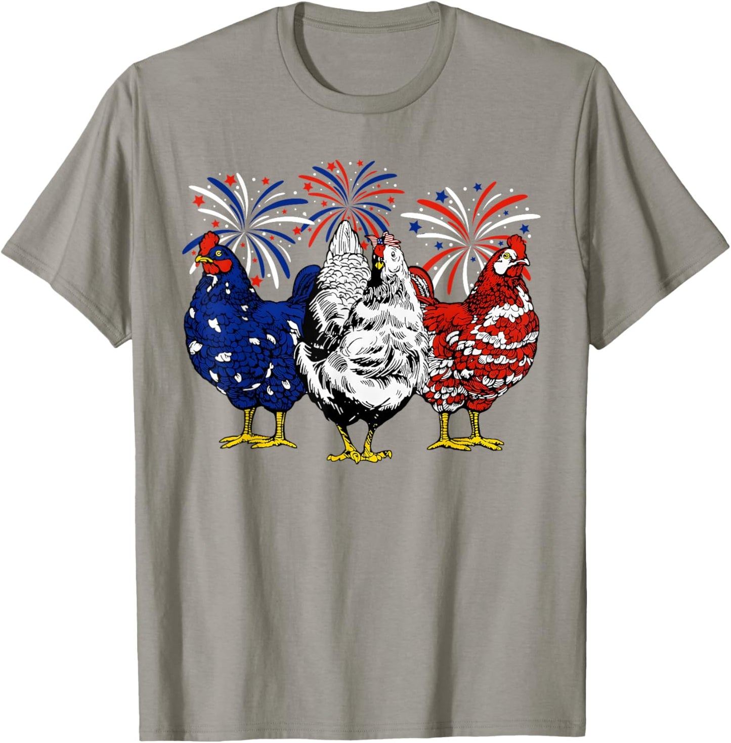 Chicken USA Flag Patriotic Chicken Lover 4th of July Men T-Shirt - T-Shirt | Sand
