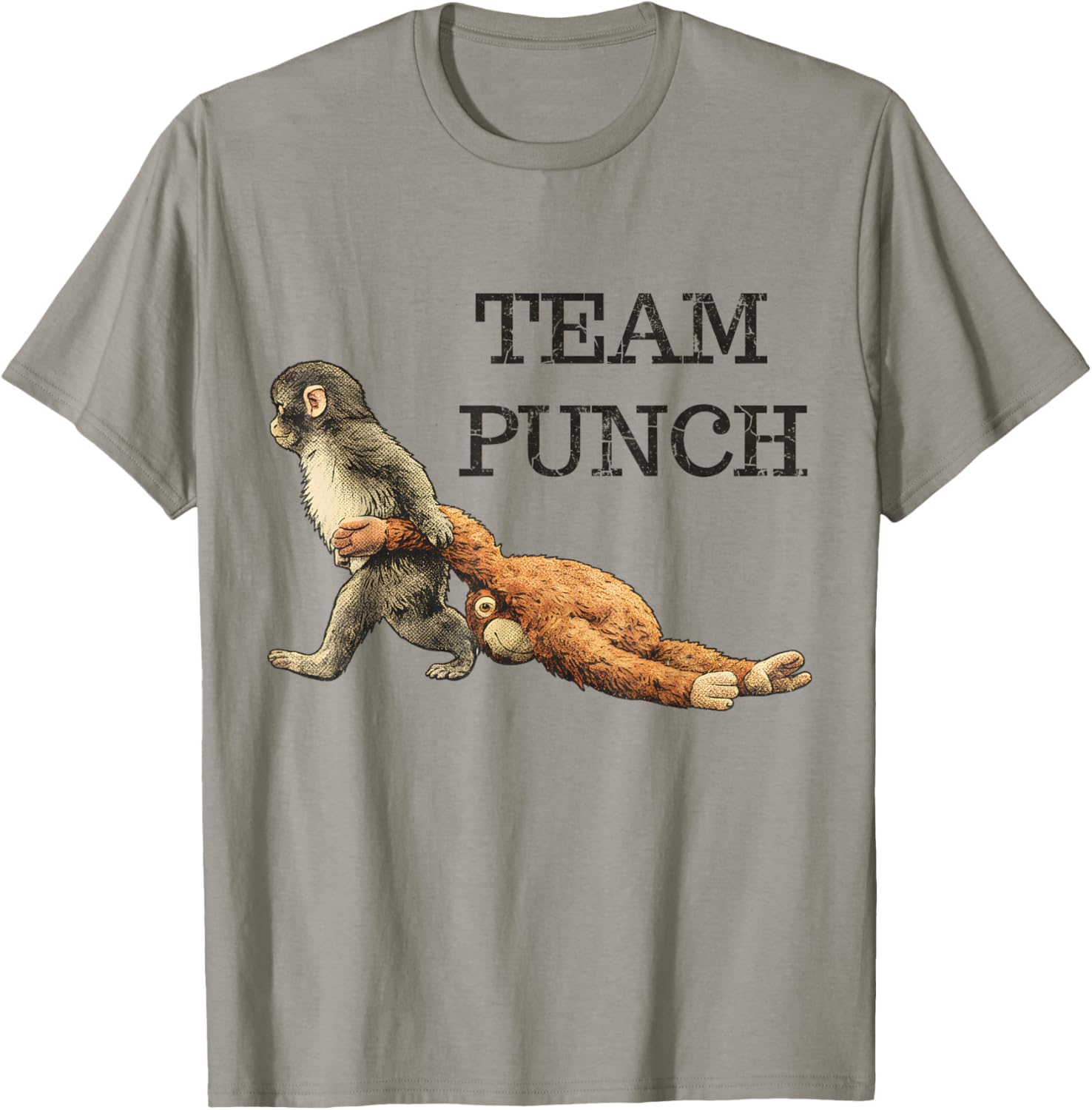 Team Punch Baby Monkey Punch Trend Graphic Apparel T-Shirt - T-Shirt | Sand