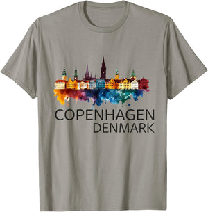 Copenhagen Souvenir Denmark Skyline Proud Danish Men Women T-Shirt - T-Shirt | Sand