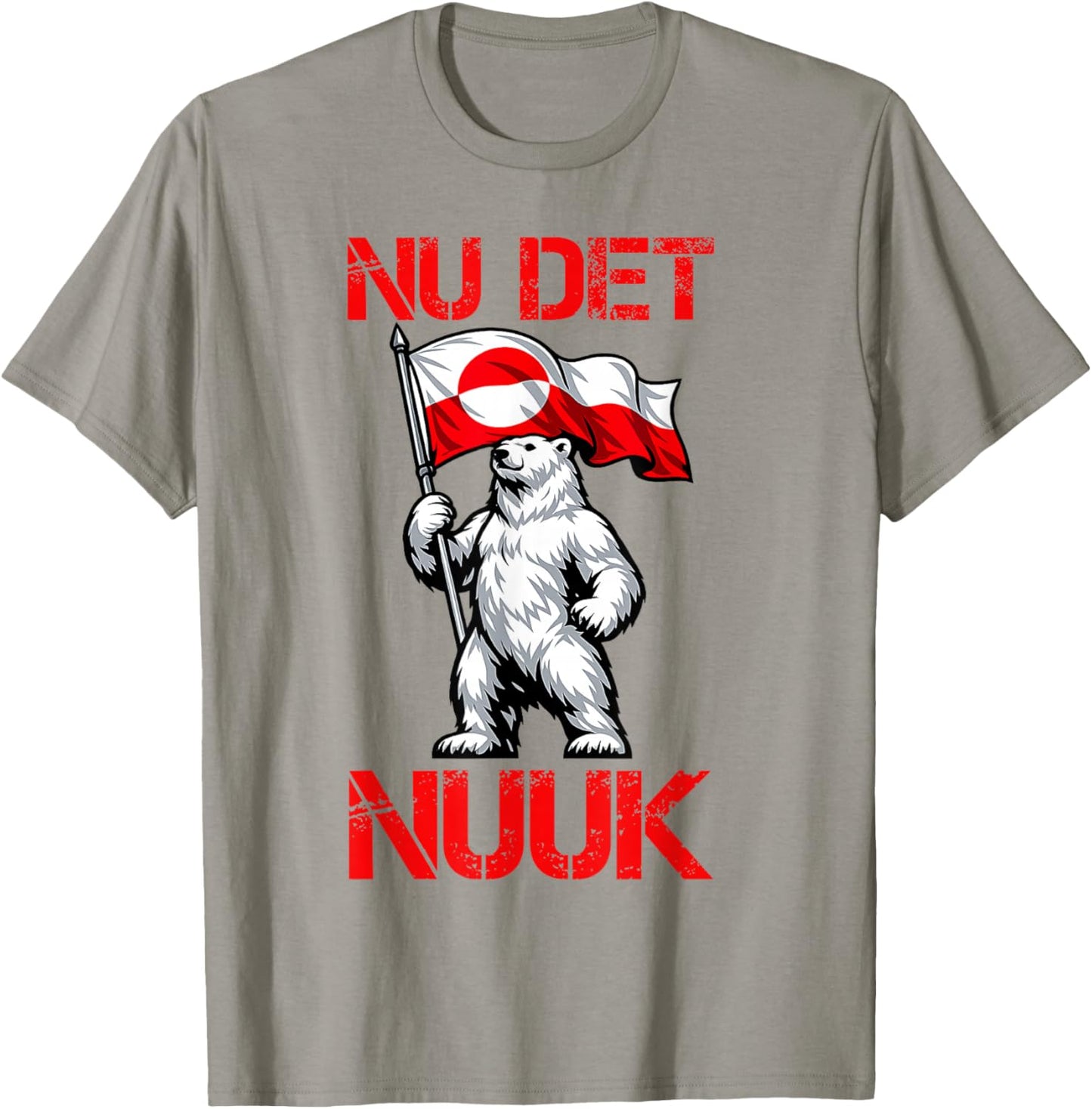 Nu det Nuuk! It's Enough Now! Polar Bear Flag T-Shirt - T-Shirt | Sand