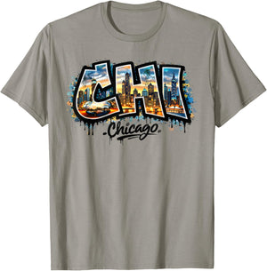 Chicago Street Art Design T-Shirt - T-Shirt | Sand