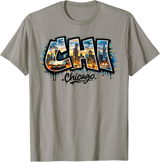 Chicago Street Art Design T-Shirt - T-Shirt | Sand