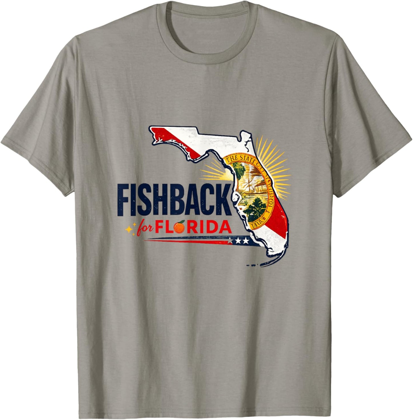Bold Florida First, Florida Orange Fishback State Leadership T-Shirt - T-Shirt | Sand