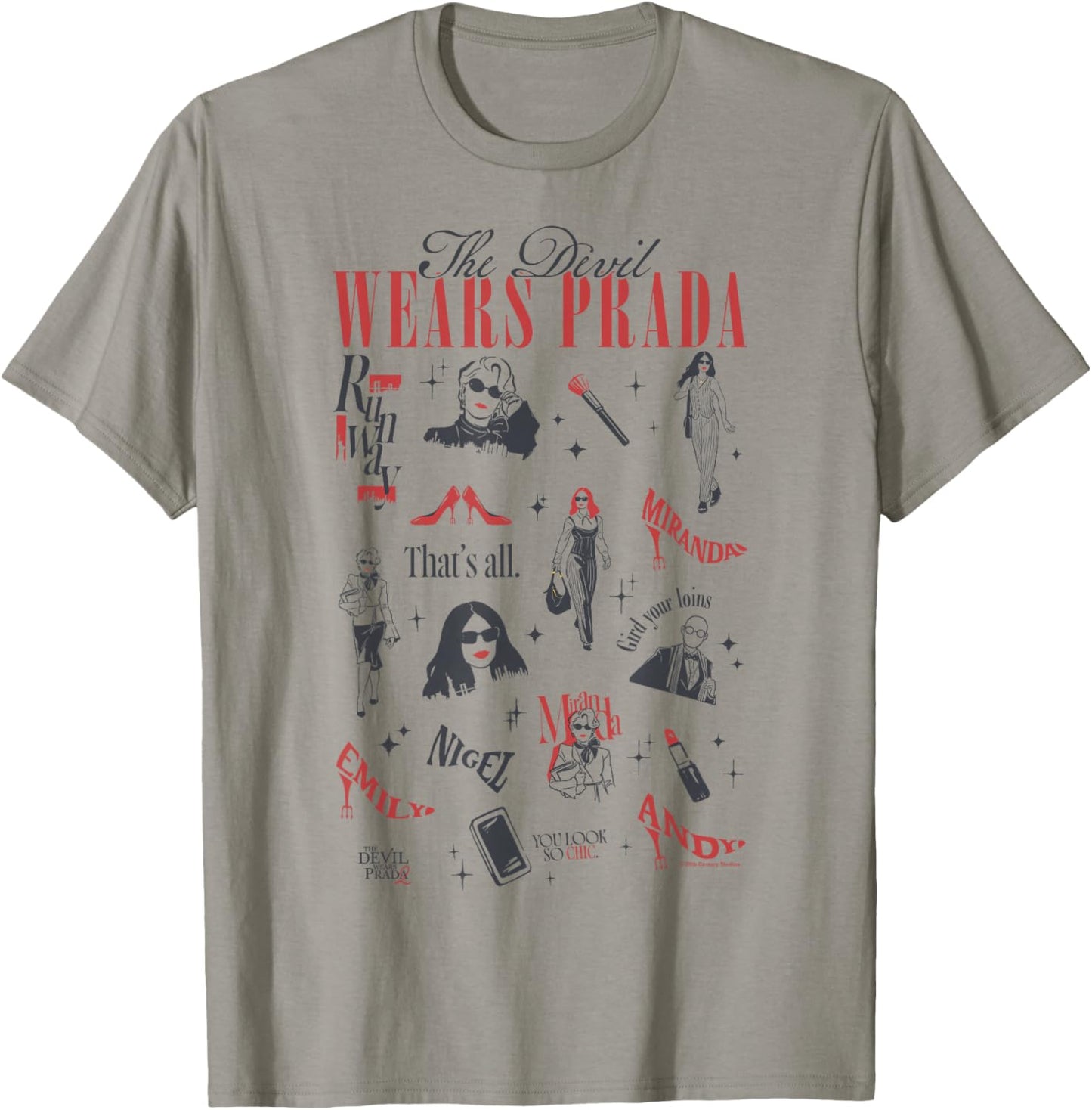 The Devil Wears Prada 2 Minimalistic Art Icons Collage T-Shirt - T-Shirt | Sand