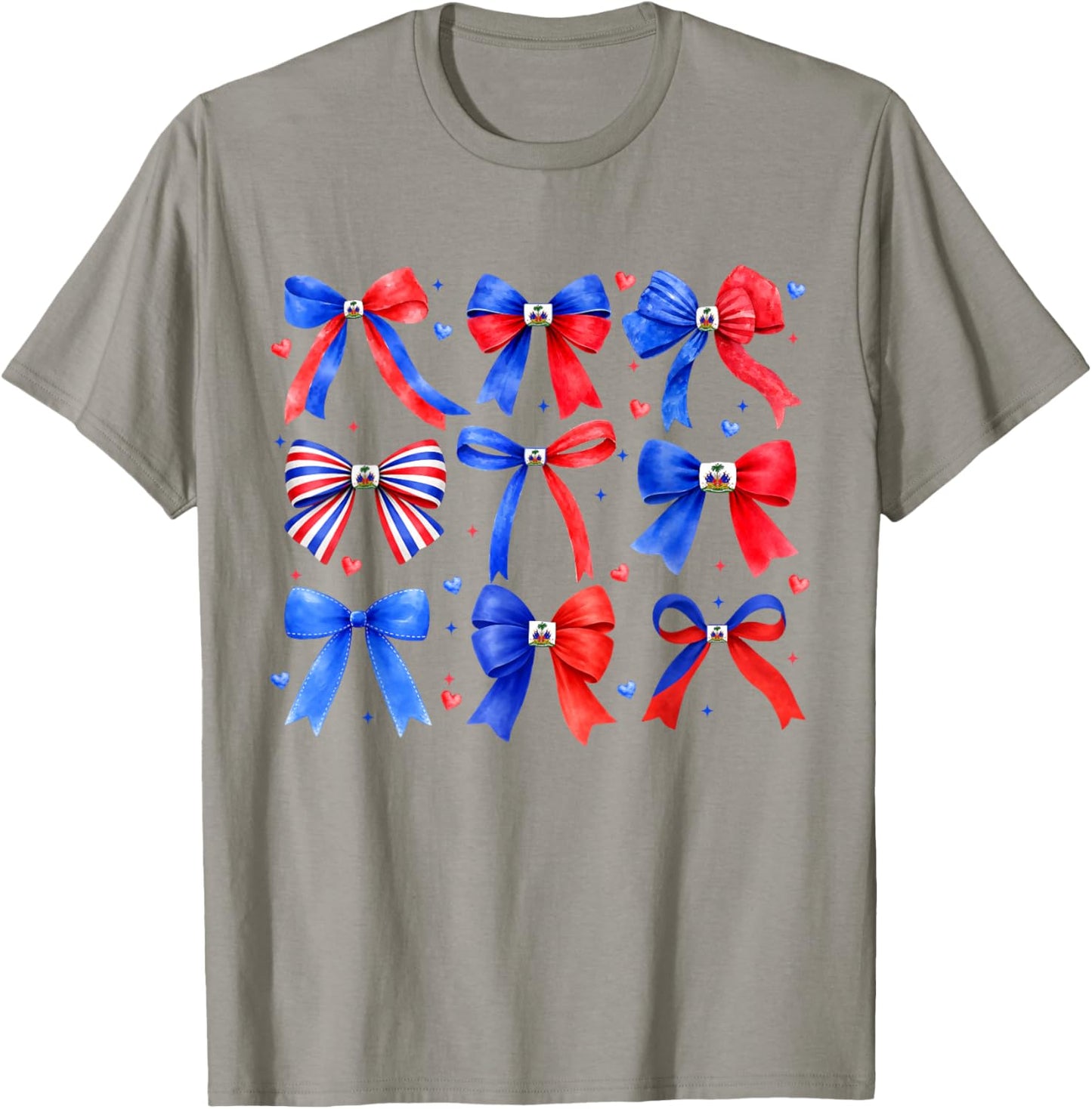 Cute Coquette Haitian Flag Day Haiti Pride Women Girl T-Shirt - T-Shirt | Sand