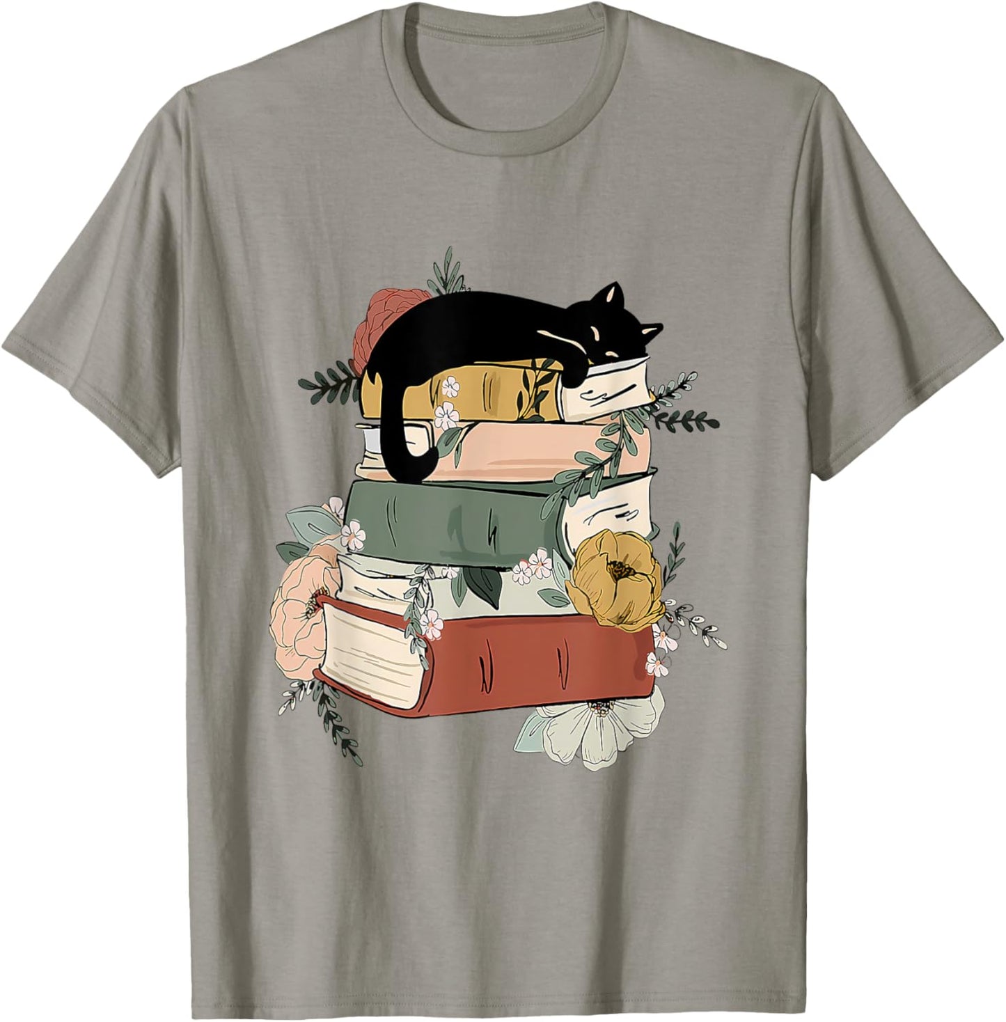 Cat Reading Book Cute Cat And Book Lover Girls Kid T-Shirt - T-Shirt | Sand
