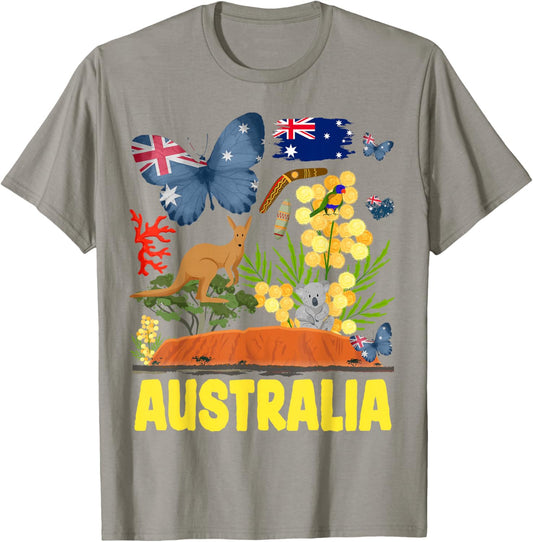 Australia Costume Outfit Idea & Australian Flag T-Shirt - T-Shirt | Sand
