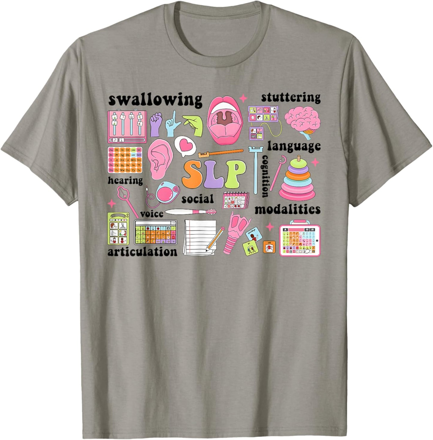 SLP Speech Therapy Speech Language Pathologist Appreciation T-Shirt - T-Shirt | Sand