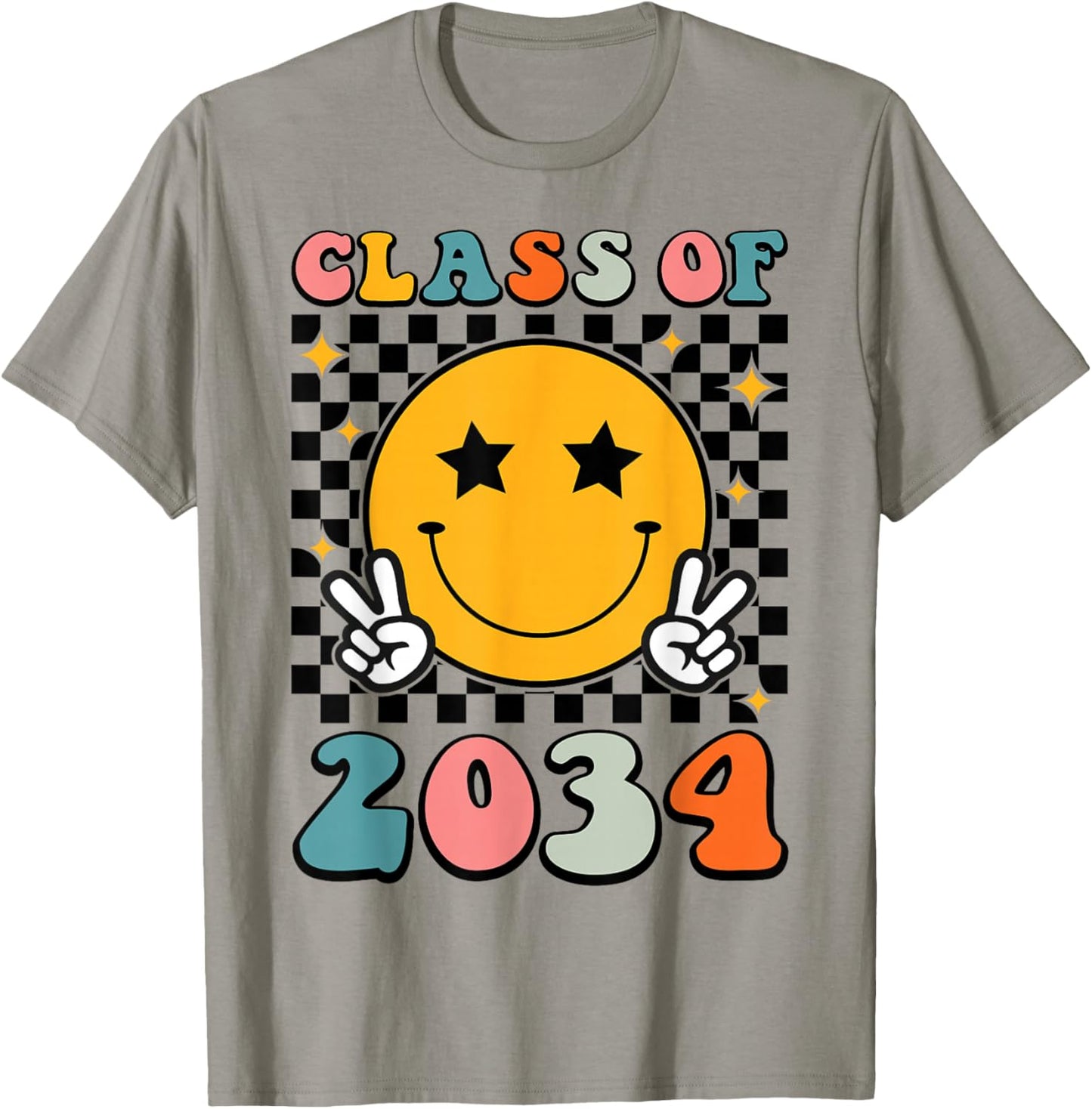 Retro Class of 2034 Grow with Me Graduation 2034 Senior 34 T-Shirt - T-Shirt | Sand