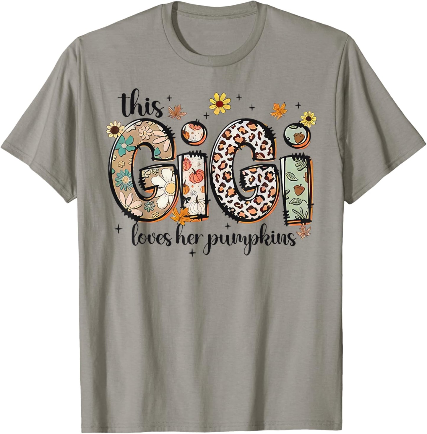 This Gigi Loves Her Pumpkins Fall Thanksgiving T-Shirt - T-Shirt | Sand