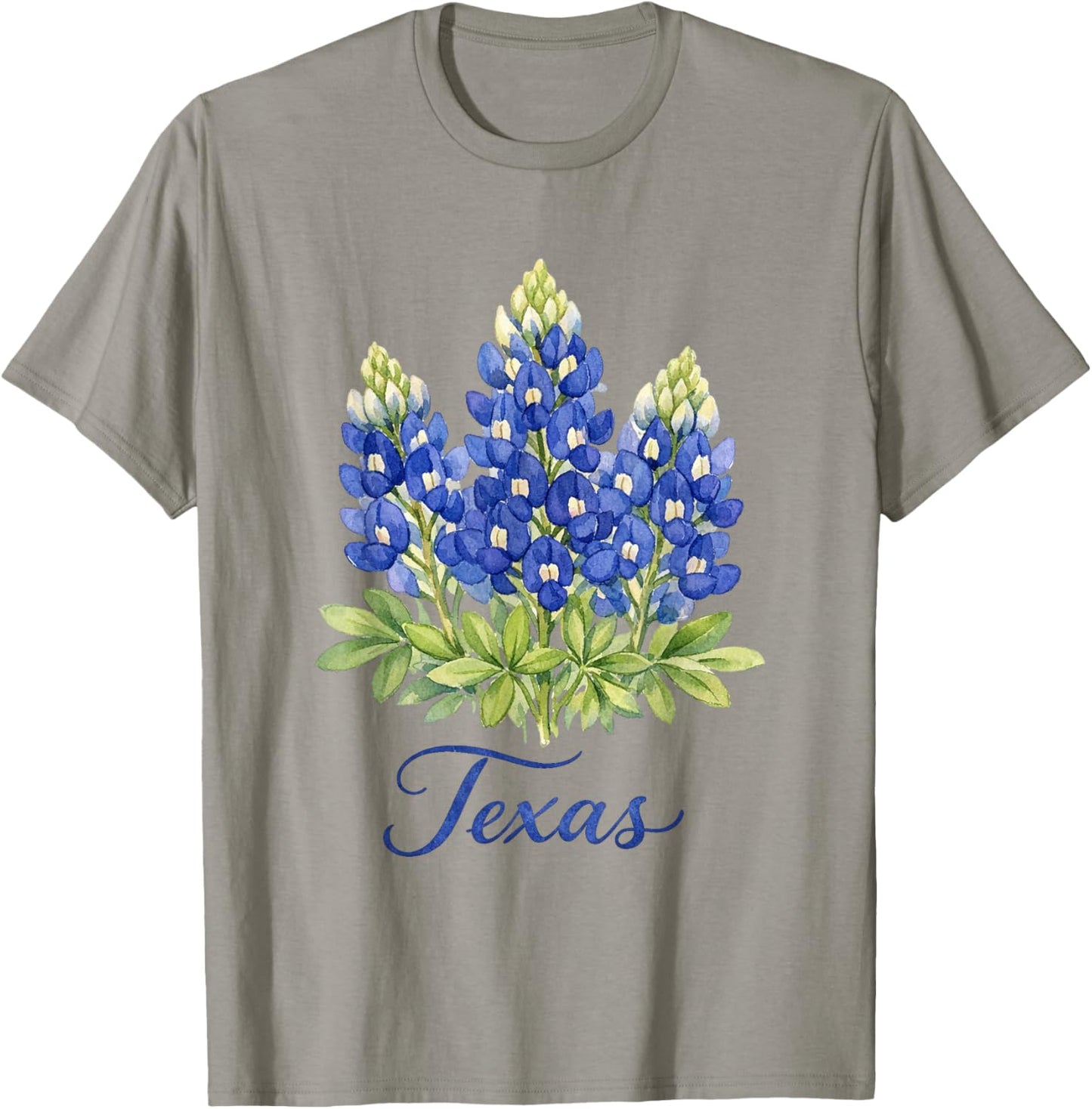 Texas Floral Art Bluebonnet Botanical T-Shirt - T-Shirt | Sand