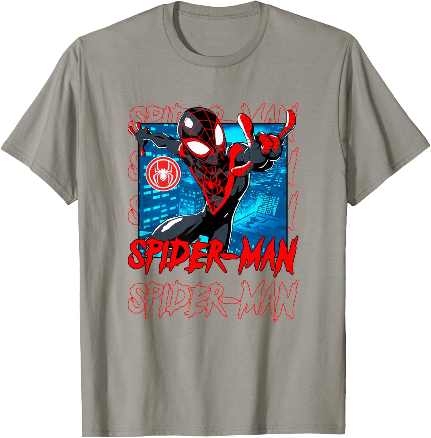 Marvel Comics Spider-Man Miles Morales Spider Emblem Panel T-Shirt - T-Shirt | Sand