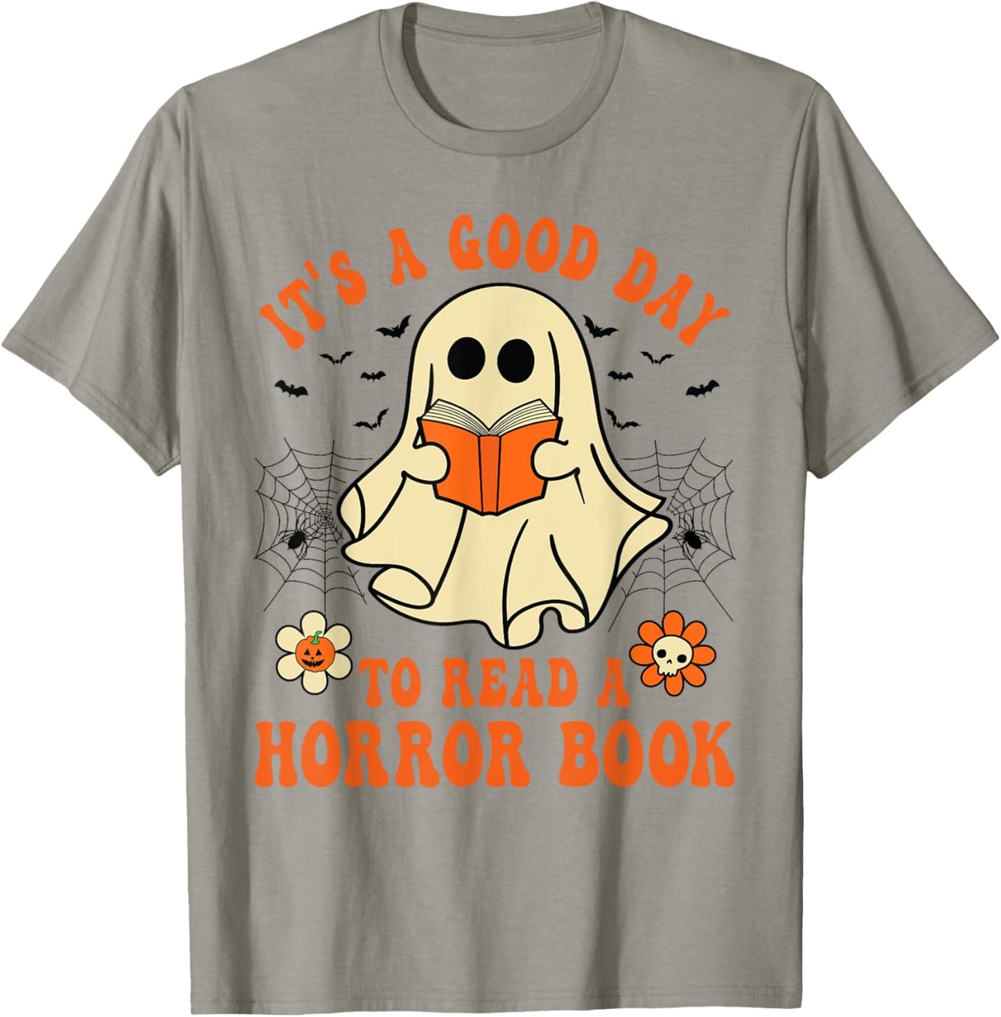 It's A Good Day To Read A Horror Book Lovers Halloween Ghost T-Shirt - T-Shirt | Sand