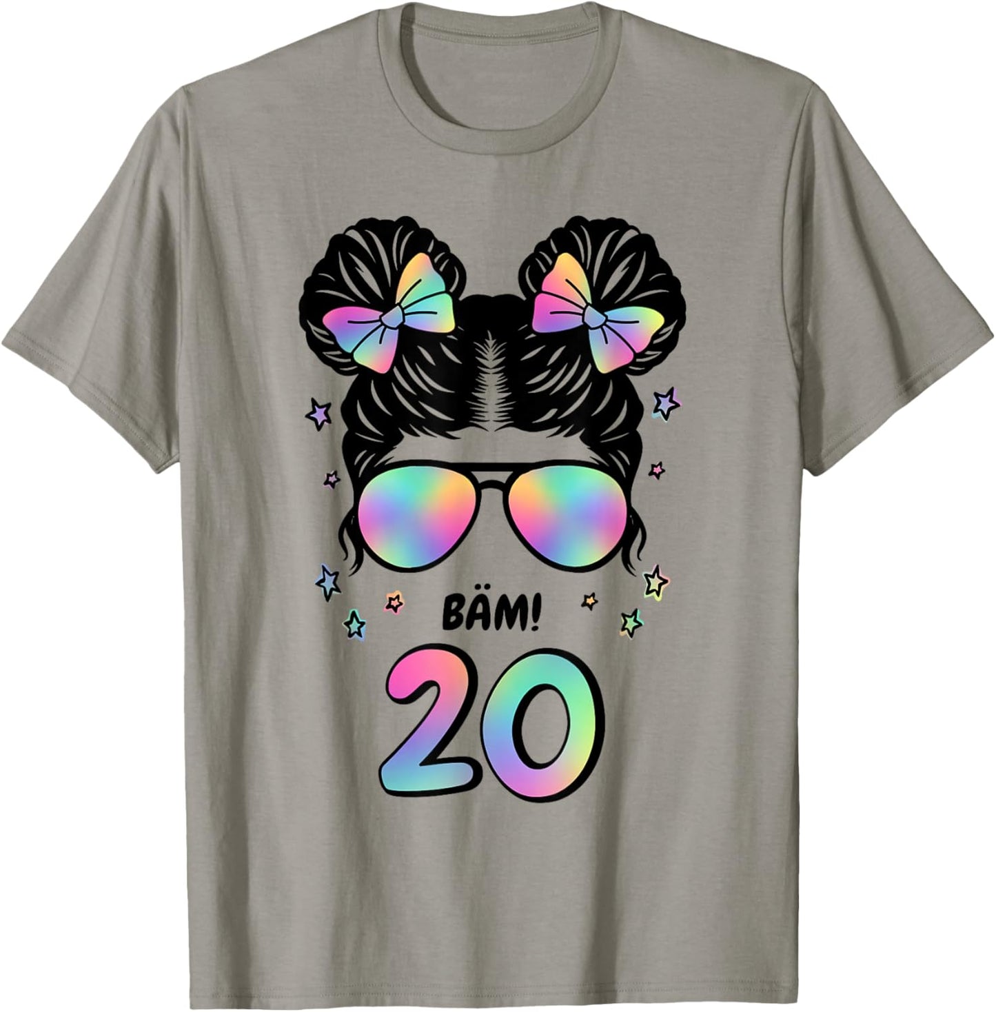 20. Geburtstag Mädchen Messy Bun Bäm! 20 T-Shirt - T-Shirt | Sand