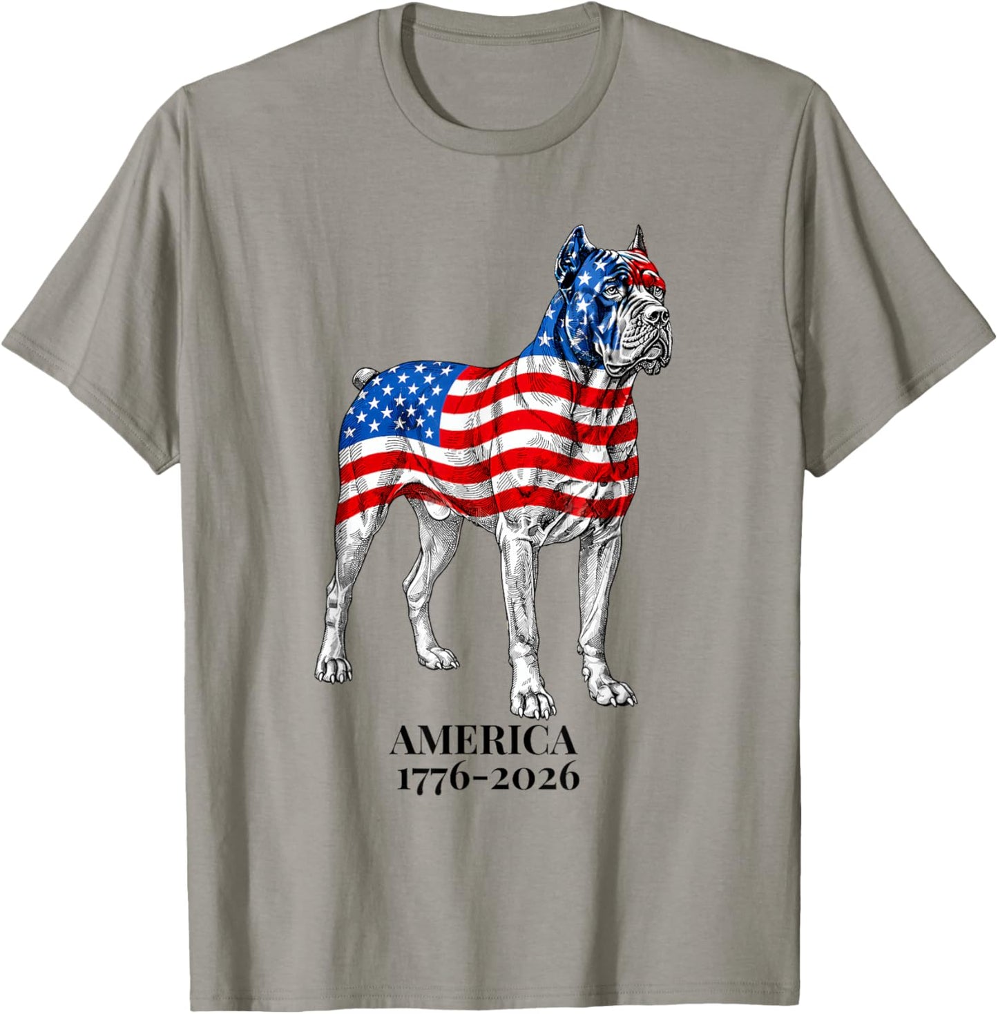America 1776-2026 Cane Corso Dog American Flag 250th T-Shirt - T-Shirt | Sand