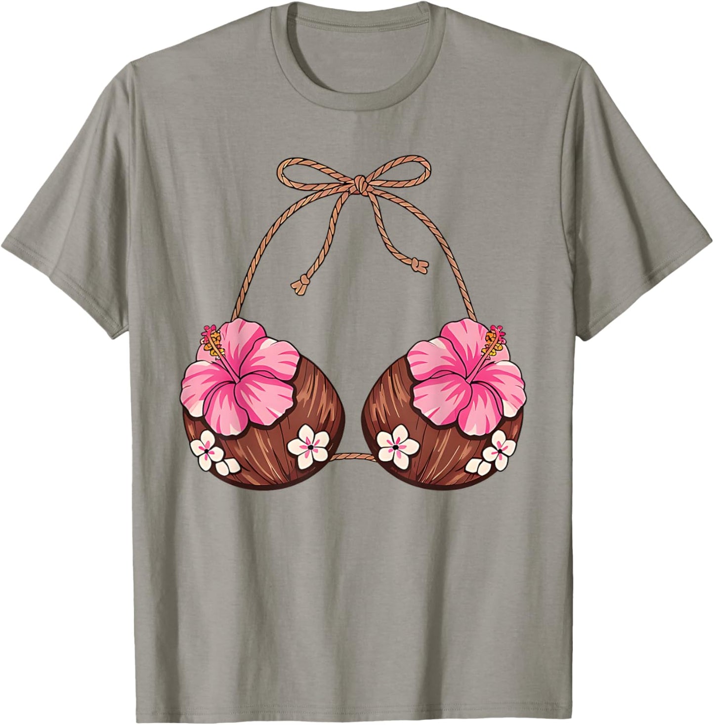 Coconut Bra Hawaiian Tropical Costume Luau Party Hawaii Girl T-Shirt - T-Shirt | Sand