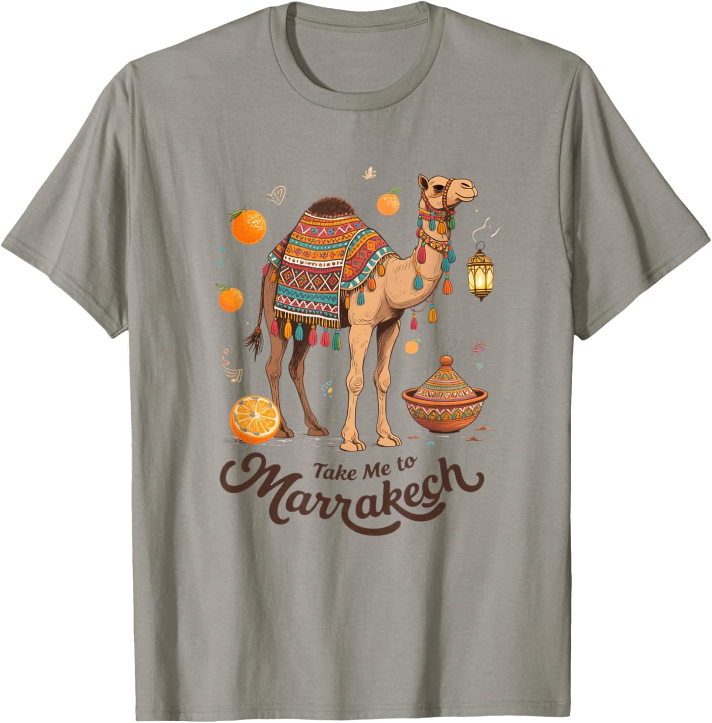 Moroccan Art Camel Art Take Me to Marrakech Morocco Souvenir T-Shirt - T-Shirt | Sand