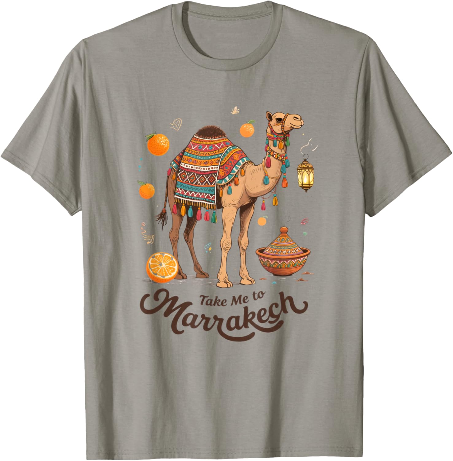 Moroccan Art Camel Art Take Me to Marrakech Morocco Souvenir T-Shirt - T-Shirt | Sand