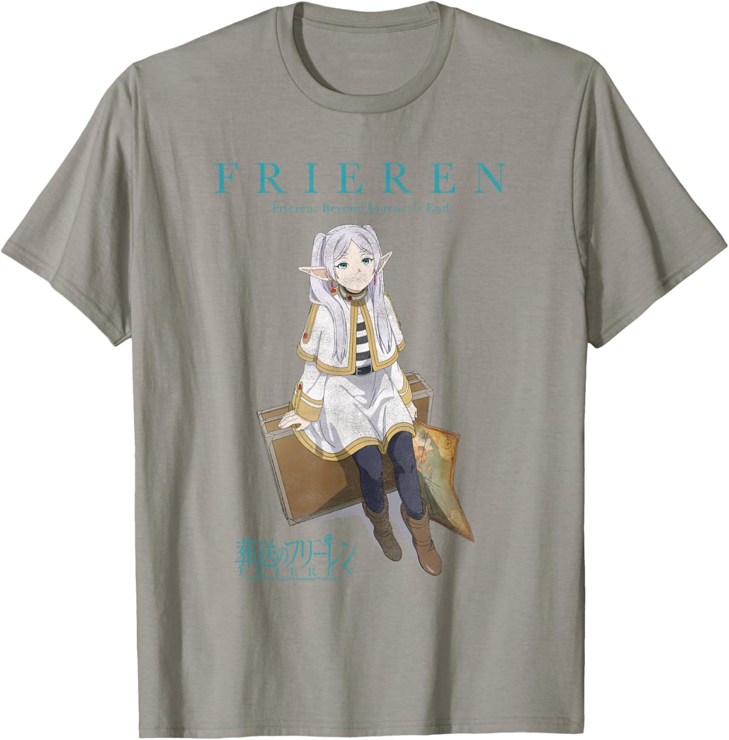 Frieren: Beyond Journey's End Seated Portrait Elf Anime T-Shirt - T-Shirt | Sand