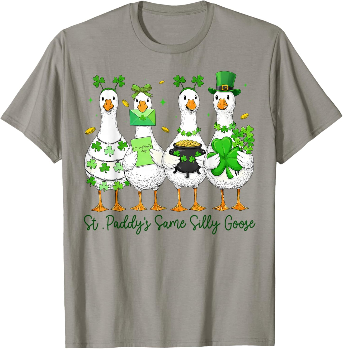 St Paddys Same Silly Goose for Kids Boys Girls Patrick Day T-Shirt - T-Shirt | Sand