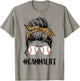 T-ball Gamma Life Messy Bun Leopard Print Softball T-Shirt - T-Shirt | Sand