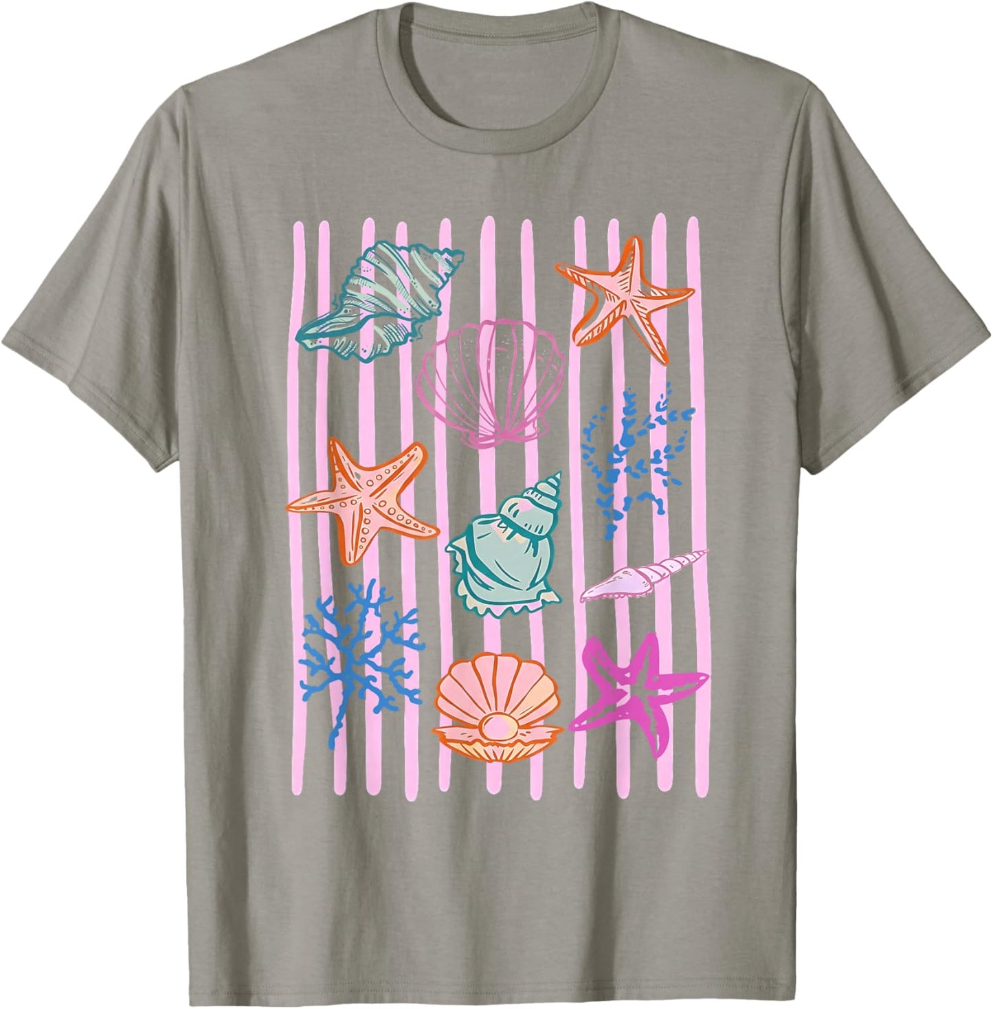Summer Vacation Seashell Starfish Ocean Lover Hawaii Beach T-Shirt - T-Shirt | Sand