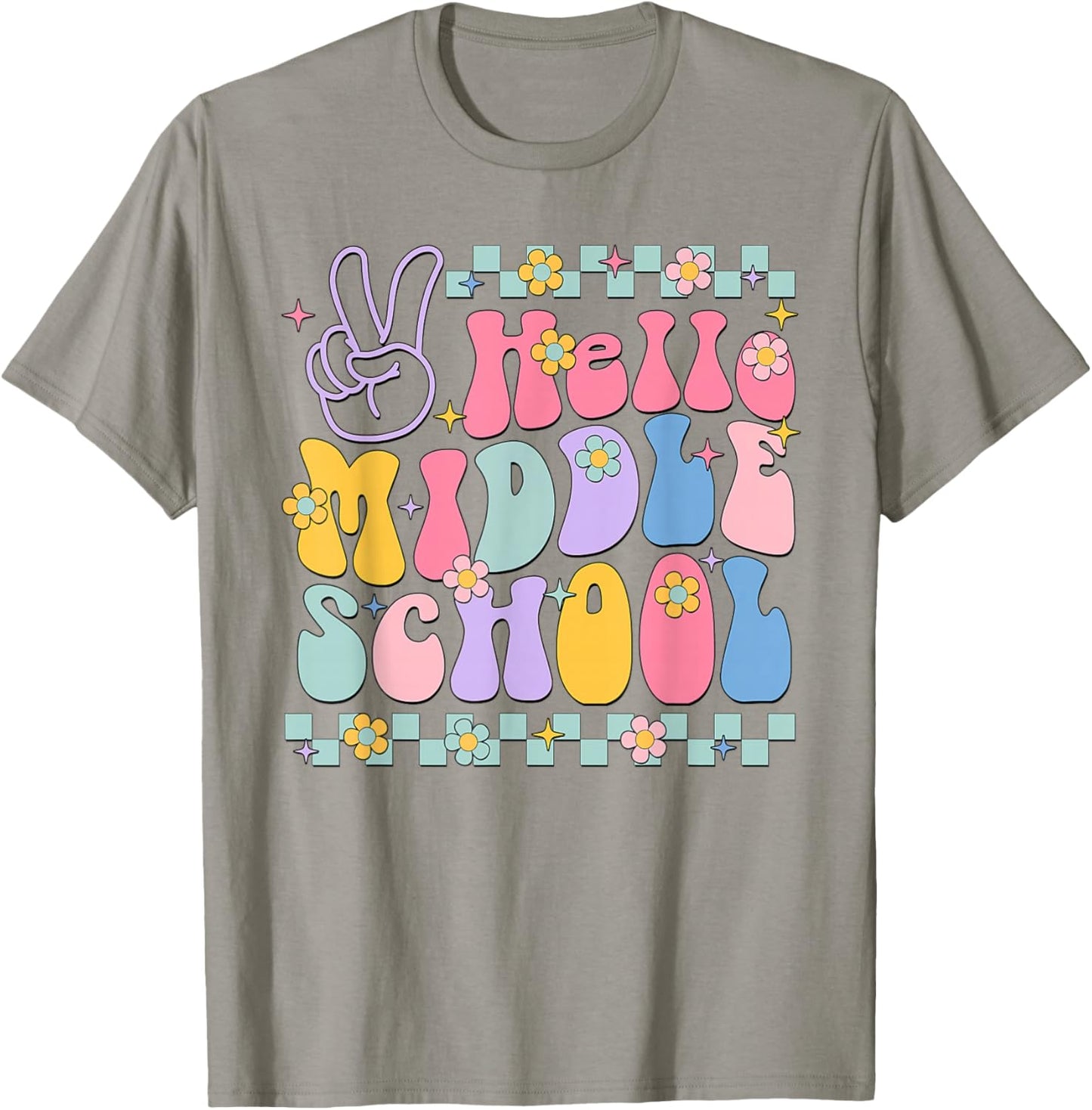 Hello Middle School Back To School Teachers Boys Girls Kids T-Shirt - T-Shirt | Sand