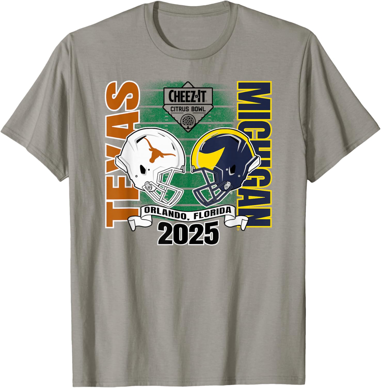 Texas Longhorns vs Michigan Wolverines Citrus Bowl 2025 T-Shirt - T-Shirt | Sand